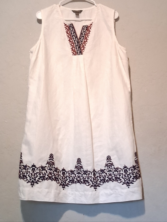 Tommy Bahama Dresses & Skirts - Tommy Bahama‎ Summer Dress Linen Cotton Blend Embroidered Resort SzXL White